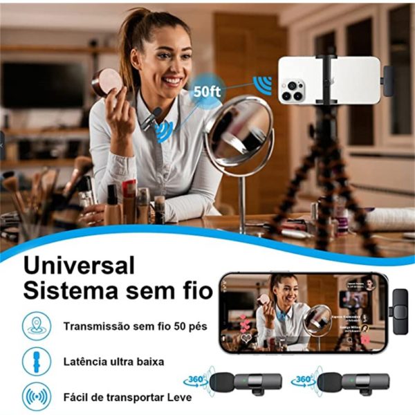 2 Pecas Microfone de lapela sem fio para iPhone - Image 2
