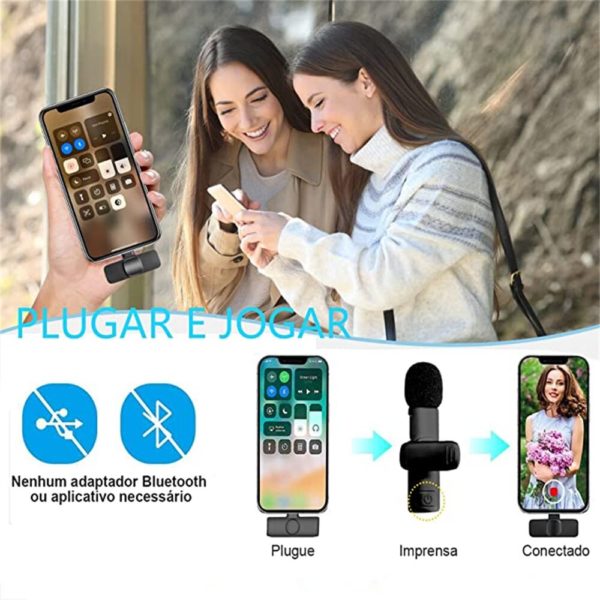 2 Pecas Microfone de lapela sem fio para iPhone - Image 6
