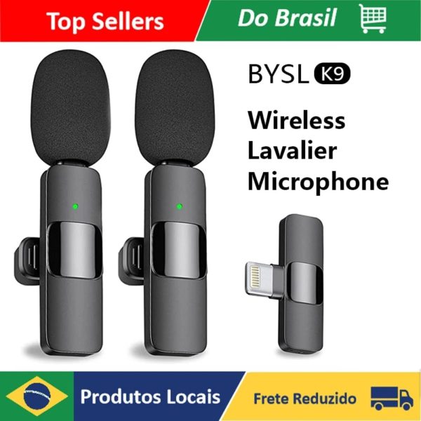 2 Pecas Microfone de lapela sem fio para iPhone