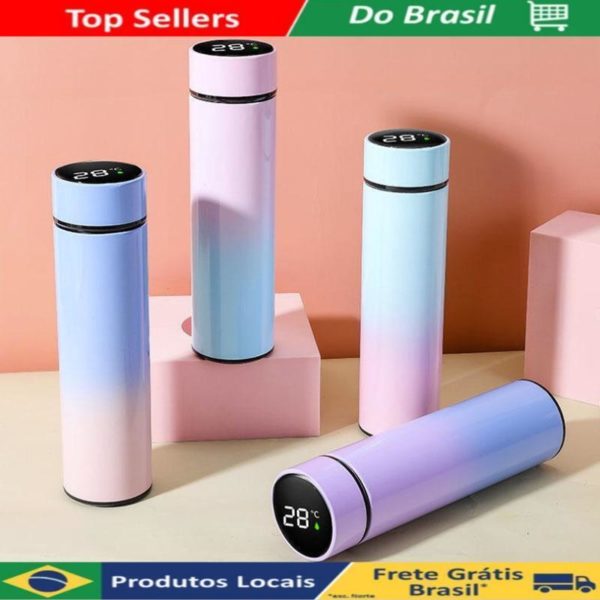 Garrafa Termica 500ML Com Sensor Display Led Para Temperatura