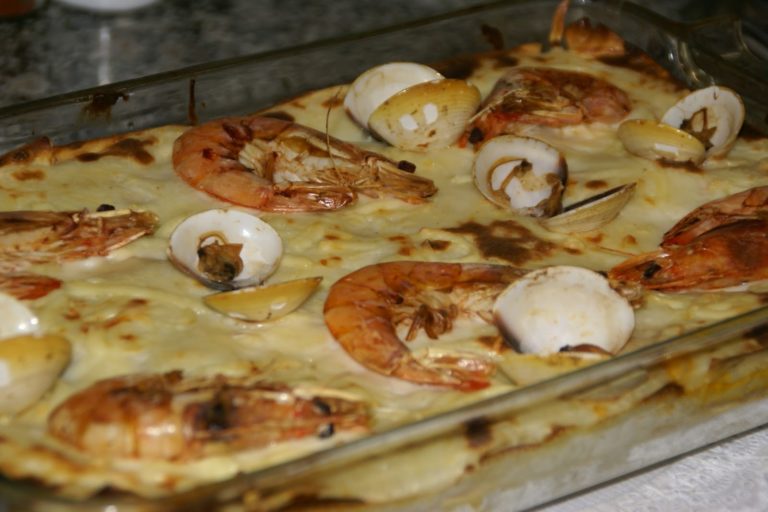Lasanha de frutos do mar
